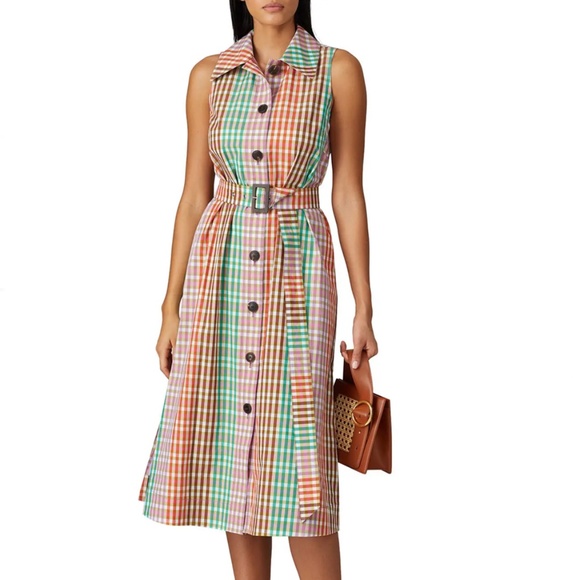 kate spade Dresses & Skirts - Kate Spade Rainbow Plaid Shirt Dress Belted Size Medium